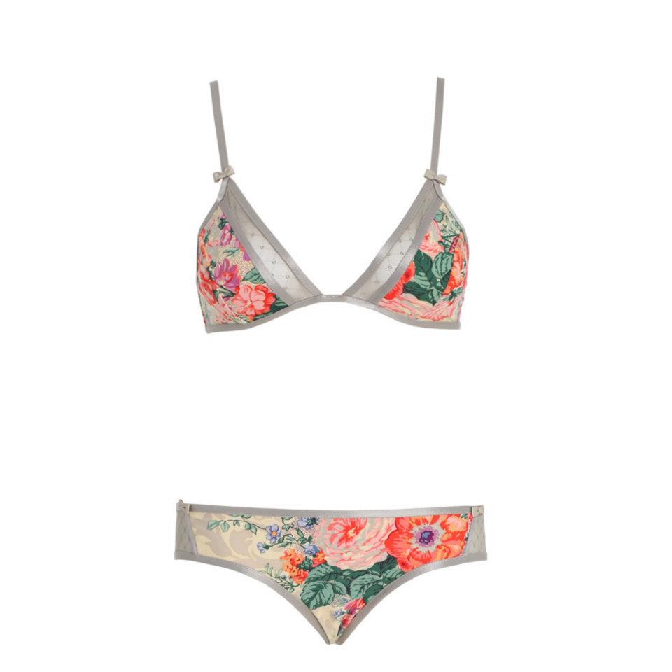 Zimmermann Swimwear Devoted Triangle Bra Bikini – Floral Print