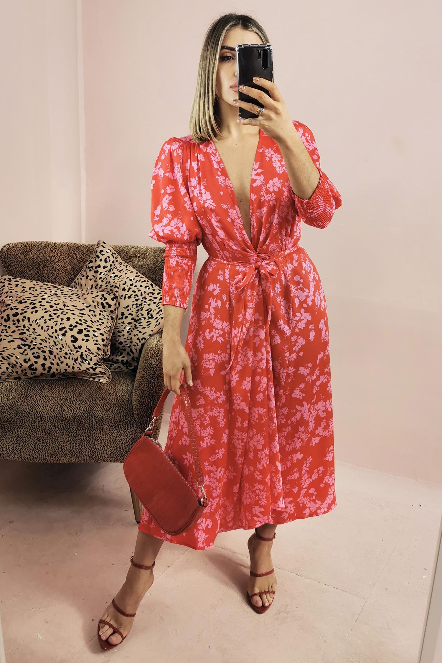 Never Fully Dressed Red : Pink Print Victoria Dress